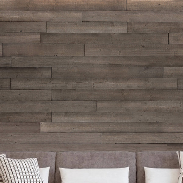 Porpora 5" x 45" Reclaimed Peel and Stick Solid Wood Wall Paneling in